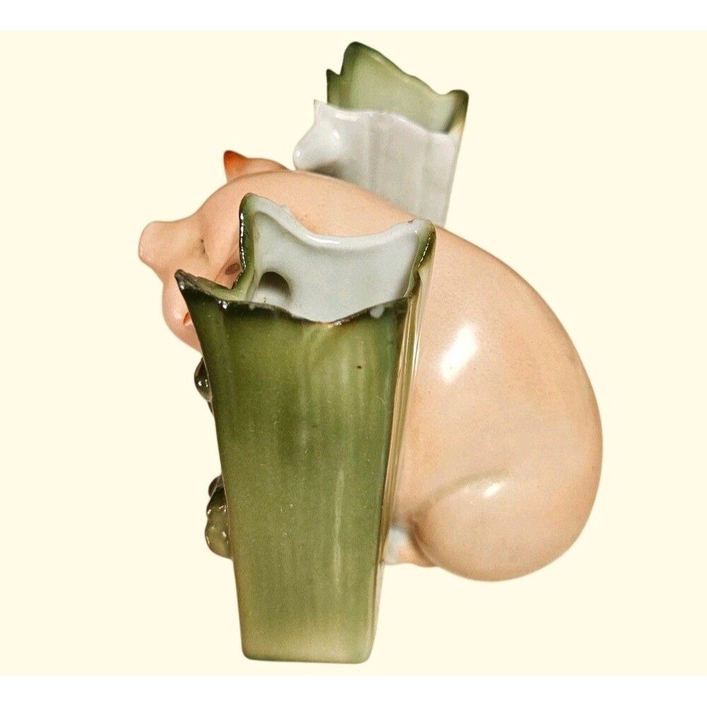 German Fairing Pig In Fence Niagara Falls Souvenir Toothpick Holder Bud Vase - Picture 2 of 10